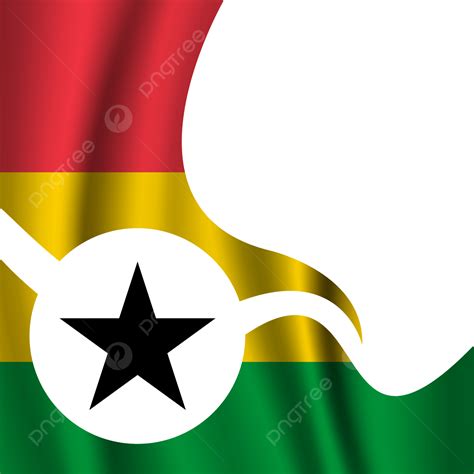 Gambar Bendera Nasional Ghana Mengibarkan Desain Template Latar