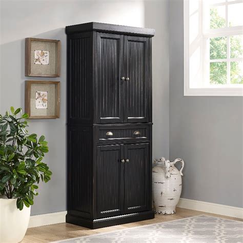 High kitchen pantry is what your kitchen needs for extensive storage. Distressed Black Kitchen Pantry Cabinet - Seaside | RC ...
