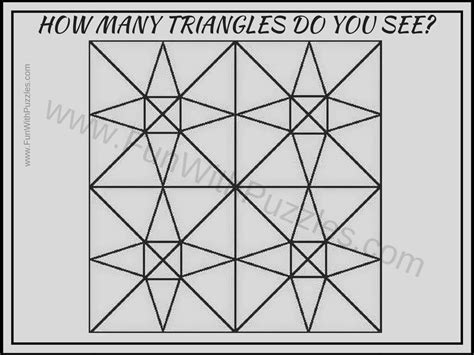 How many squares do you see? Pictures Puzzles to Find the Number of Squares and Triangles