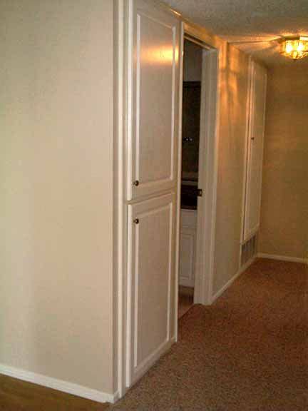 It can be used as a room divider, door, and window coverings, closet or pantry doors, or a decorative wall accent. Linen closet door | Closet doors