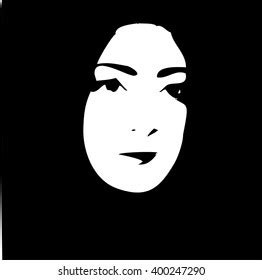 Young Woman Graffiti Stencil Face Vector: เวกเตอร์สต็อก (ปลอดค่า