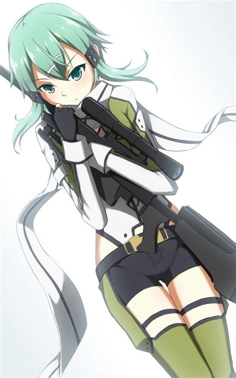 Now This Is Kind Of Cute Sinon Ggo Kirito Asuna Fantasy Character Character Art Online