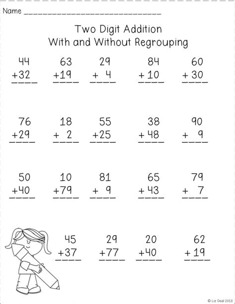 Fun And Engaging Math Double Digit Addition Worksheet For Your