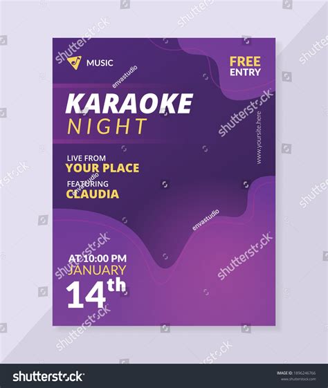 Karaoke Night Flyer Design Template Royalty Free Stock Vector