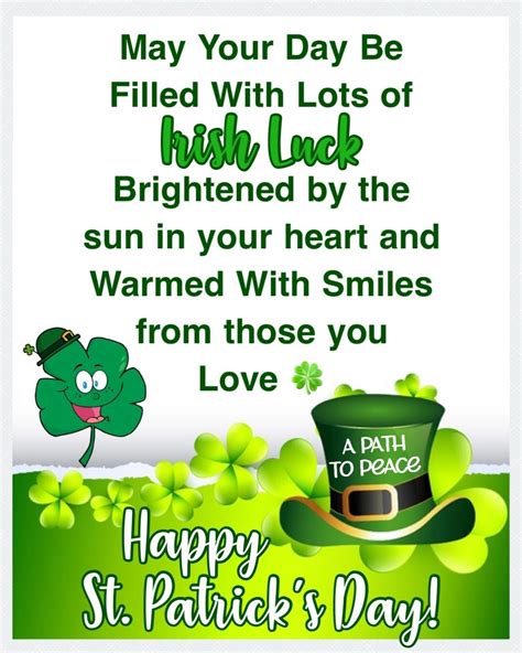 May Your Day Be Filled With Lots Of Irish Luck Brightened By The Sun In Your Heart And Warmed