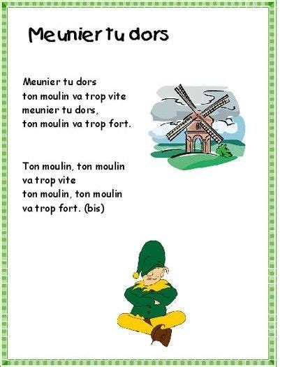 Meunier tu dors, ton moulin va trop vite. comptine