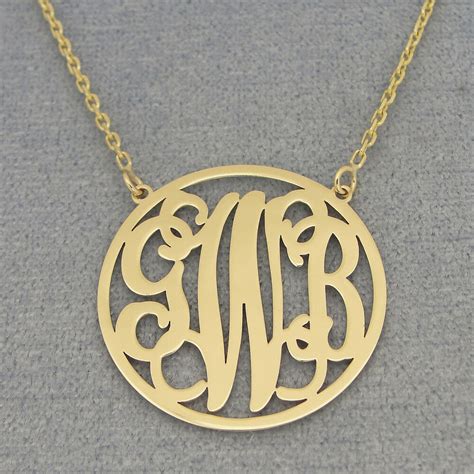 Check spelling or type a new query. Solid 14k Gold 3 Initials Circle Monogram Necklace 1 Inch Diameter GM42C | eBay
