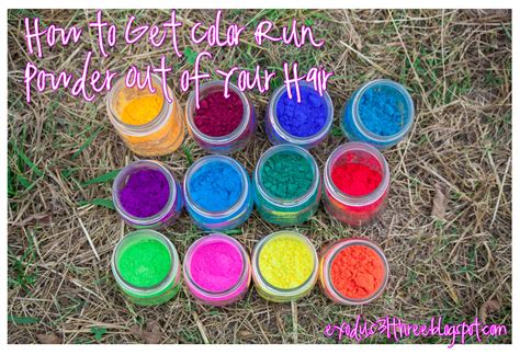 If you want a lot of color to hit your shirt, plan to run or walk closer to the color throwers. exodus31three: How to Get Color Run Powder Out of Your Hair