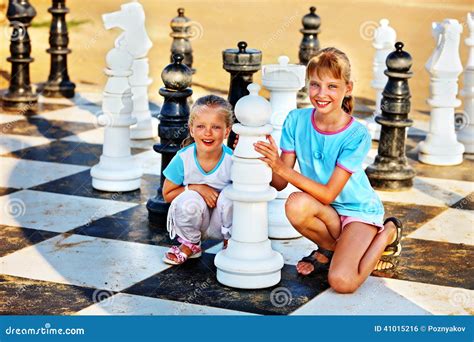Children Play Chess Outdoor Stock Photo Image Of Park People 41015216