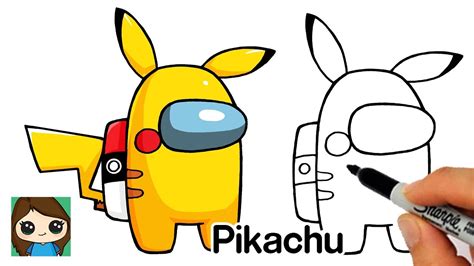 How To Draw Among Us Pikachu Game Skin Pokemon Social Useful Stuff