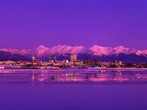 Anchorage Skyline Evening Alaska
