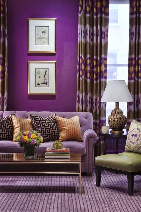 Decorating With The Purplegreen Combination Purple Living Room