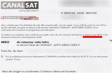 Puis la lettre de résiliation est envoyée en recommandé avec accusé de réception, un mode d'expédition désormais accessible en ligne sans être obligé de faire la queue à la poste. lettre de resiliation canalsat - Modele de lettre type