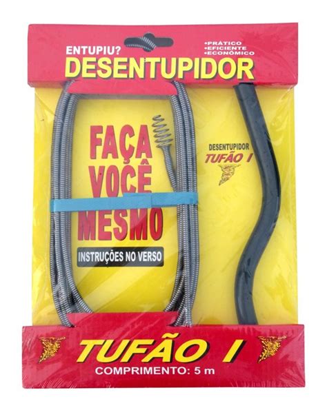 Compre o desentupidor tufao com 10 metros agora e economize desentupindo voce mesmo. Desentupidor Tufão Aço 5 Mts Privadas, Tanque, Pia ...