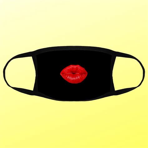 Lips Kiss Face Mask Red Lips Mask Washable Face Mask Women Etsy Lip
