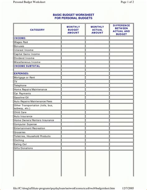 Small Business Budgeting Worksheets Budget Templates