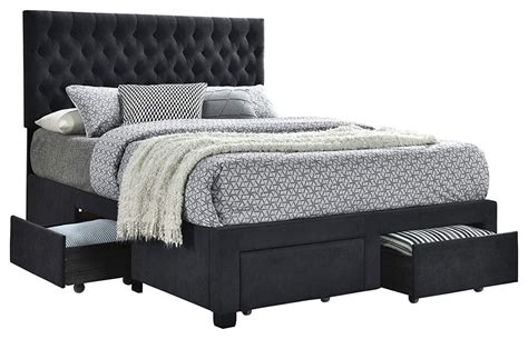 Maybe you would like to learn more about one of these? Full Size Upholstered Bed Frame, 4-Drawers and Tufted ...