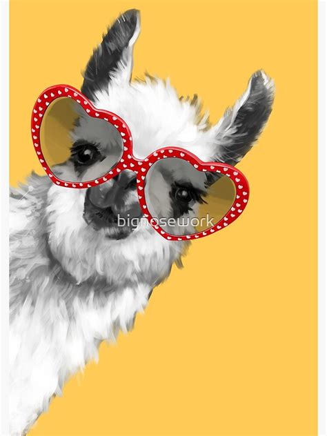 Fashion Hipster Llama With Glasses Photographic Print By Bignosework