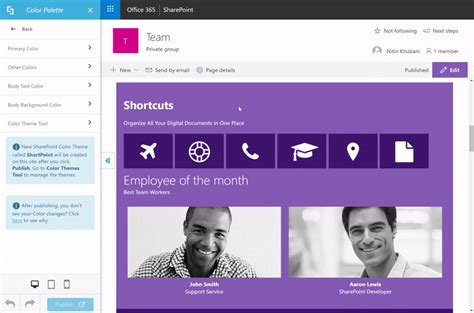 Sharepoint Color Palette And Themes Tool Shortpoint Support