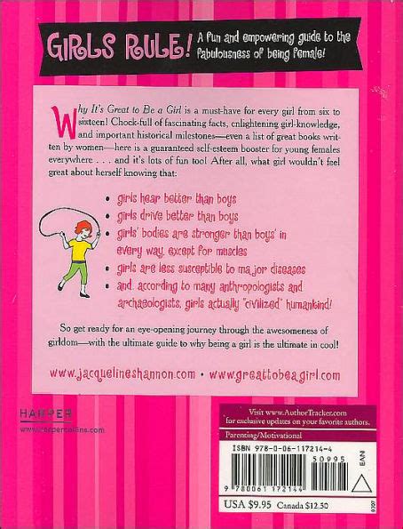 why it s great to be a girl 50 awesome reasons why we rule by jacqueline shannon paperback