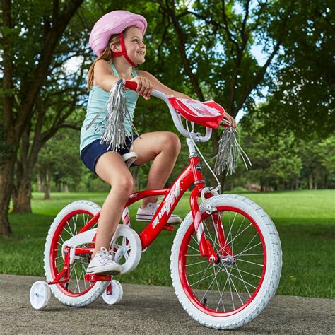 Huffy 18 Inch Glimmer Girls Kids Bike With Removable Training Wheels