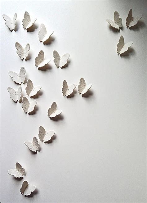 3d Butterfly Wall Art 6 Original Gold Porcelain Ceramic Sculptures Lace