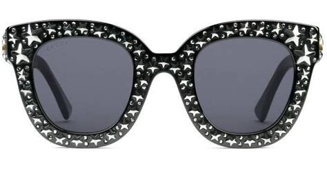 Gucci Cat Eye Acetate Sunglasses With Stars In Black Lyst