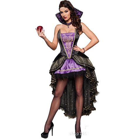 Purple And Black Deguisement Sexy Snow White Evil Queen Costume Adult
