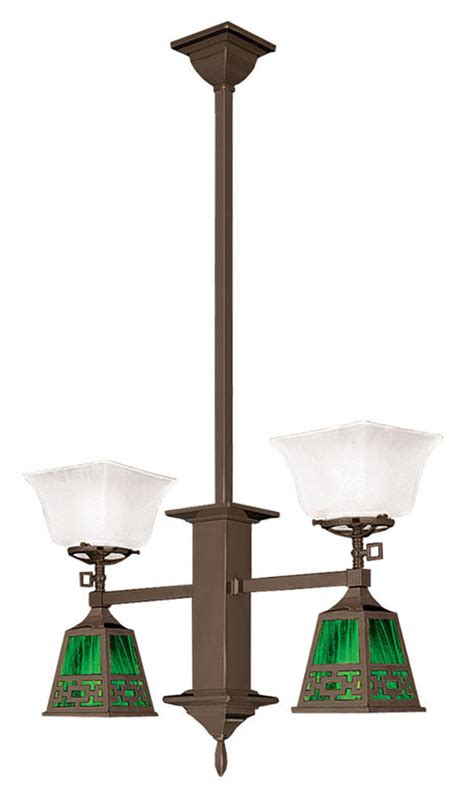 It hangs from a matte black chain, and has an adjustable hanging height, adjustable from 21' ' to 57' '. Vintage Hardware & Lighting - Mission Gas & Elec 2 Arm ...