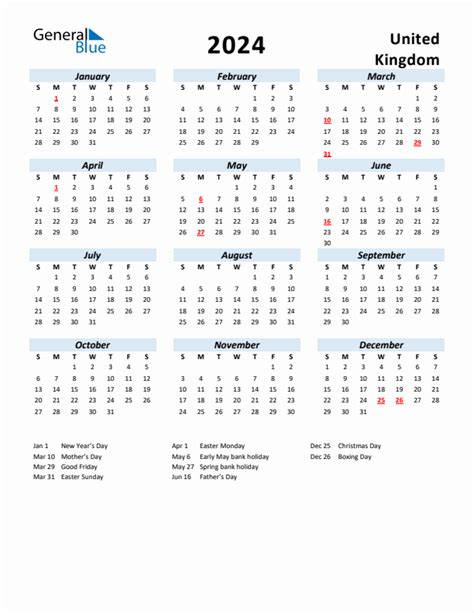 2024 Calendar Uk With Bank Holidays Printable Excel 2024 Jany Roanne