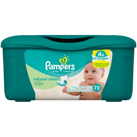 Pampers Baby Wipes Natural Clean Tub 72 Count Baby Wipes Baby