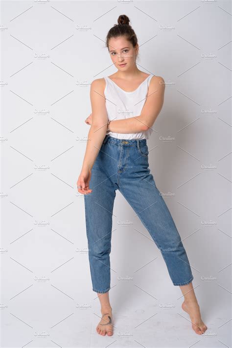 Full Body Shot Of Young Beautiful Stock Photo Containing Woman And