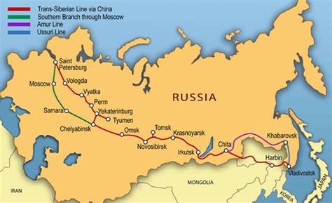 Trans Siberian Railway Tour Map