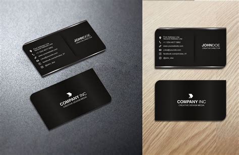 Professional Business Card Design Black Style Codester