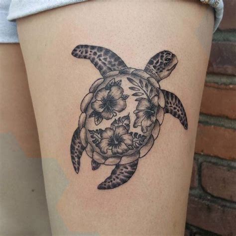 Flower Shell Sea Turtle Tattoo Turtle Tattoo Designs Creative
