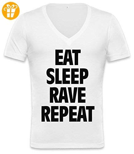 Eat Sleep Rave Repeat Slogan Unisex Deep V Neck T Shirt Xx Large Partner Link Eat Sleep