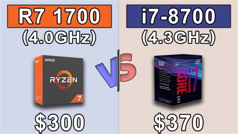 Ryzen 7 1700 40ghz Oc Vs I7 8700 Non K Stock 2160p New Games