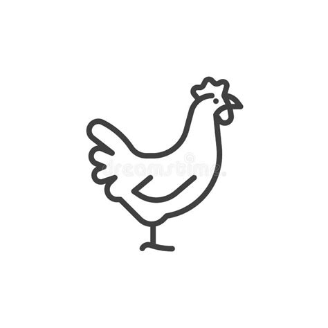 Chicken Bird Line Icon Stock Vector Illustration Of Chicken 231806439