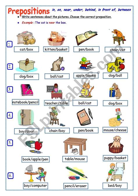 Prepositions Of Place Worksheet English Prepositions Prepositions My