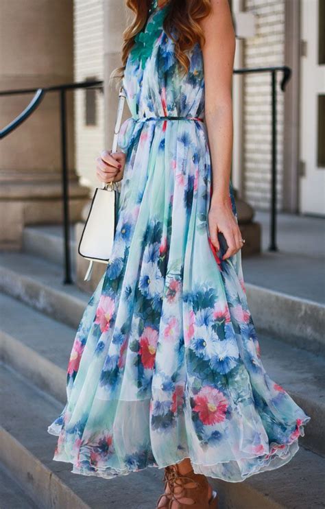 Floral Maxi Dress Wiwt Link Up Twenties Girl Style Maxi Dress