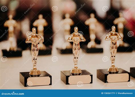 Oscar Award Prize For Victory Golden Trophy Success Concept