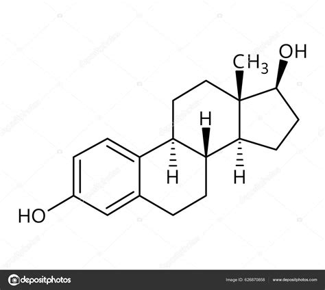 Estructura Molecular Estradiol Estradiol Una Hormona Esteroide Del Estrógeno Hormona Vector