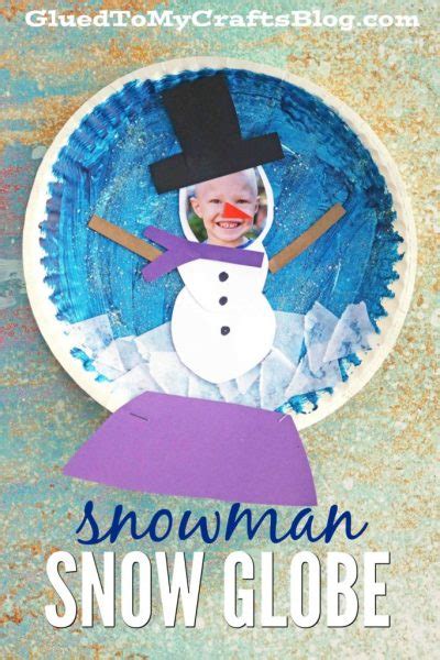 Paper Plate Snowman Snow Globe
