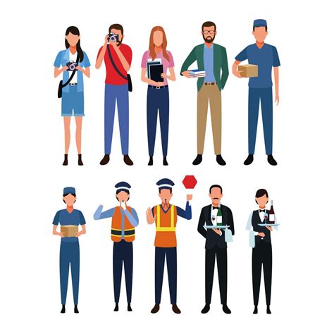 Set Of Jobs And Occupation 656581 Vector Art At Vecteezy