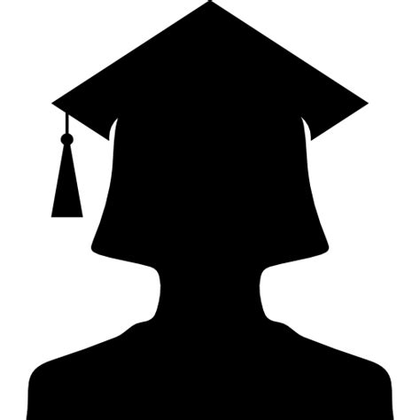 Female University Graduate Silhouette With Cap Free Education Icons