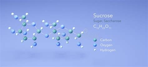 Sucrose Saccharose Sugar Molecular Structure 3d Rendering