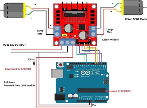Schematic Diagram Of L298n Module Arduino Circuit Projects Arduino