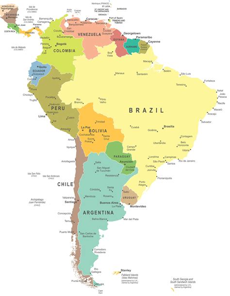 Mapa Politico Da America South America Map North America Map Images
