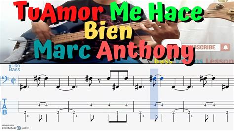 Marc Anthony Tu Amor Me Hace Bien Bass Cover Partitura Guitarpro🎸