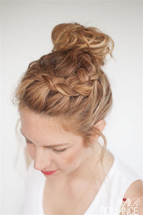 Everyday Curly Hairstyles Curly Braided Top Knot